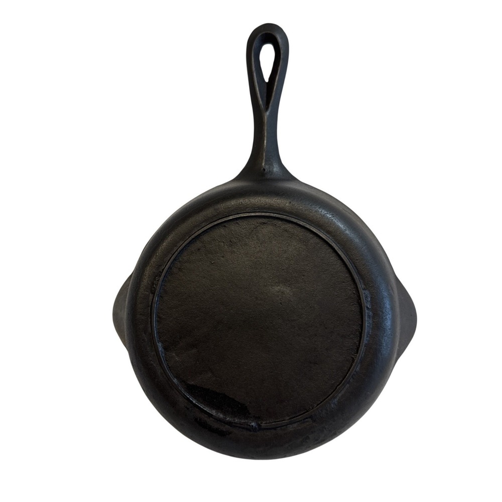 Vintage Lodge Cast Iron Skillet Number 4 Round Frying Pan with Heat Ring